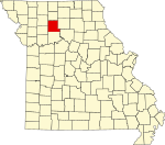 Map of Missouri highlighting Livingston County